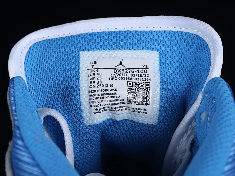 All categories Air Jordan Jordan series basketball shoes Air Jordan 1 Mid Air Jordan 1 Mid "University Blue" AJ1 Joe 1 gray North Carolina color China basketball shoes DX9276-100